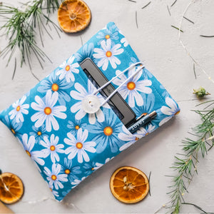 Daisy Book Sleeve with Pocket and Button Closure