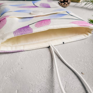 Floral Padded Book Sleeve with Pocket and Button Closure