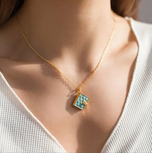 Stardust Book Locket (Aquamarine)