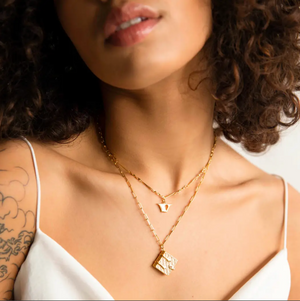 Book Locket Necklace (Mother of Pearl)