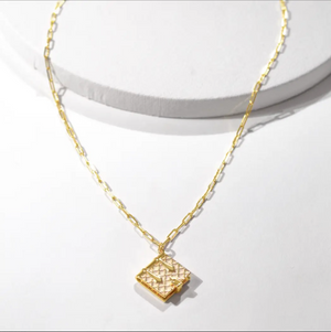 Book Locket Necklace (Mother of Pearl)