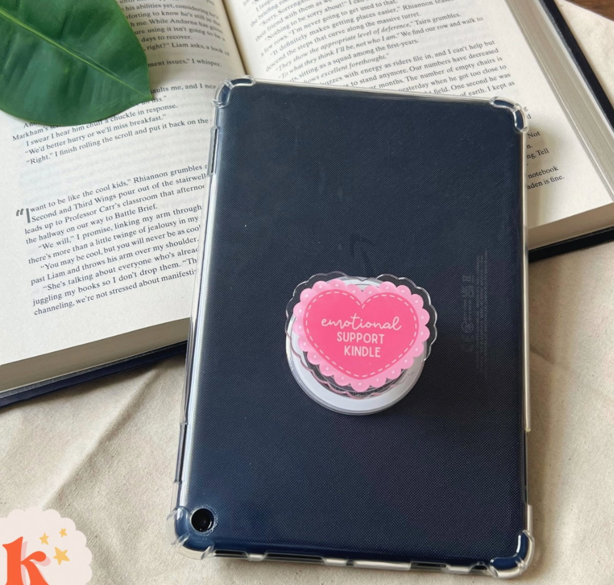 Emotional Support Kindle Grip