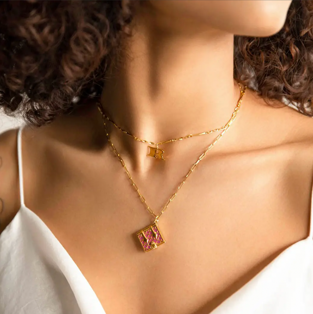 Book Locket Necklace (Magenta)