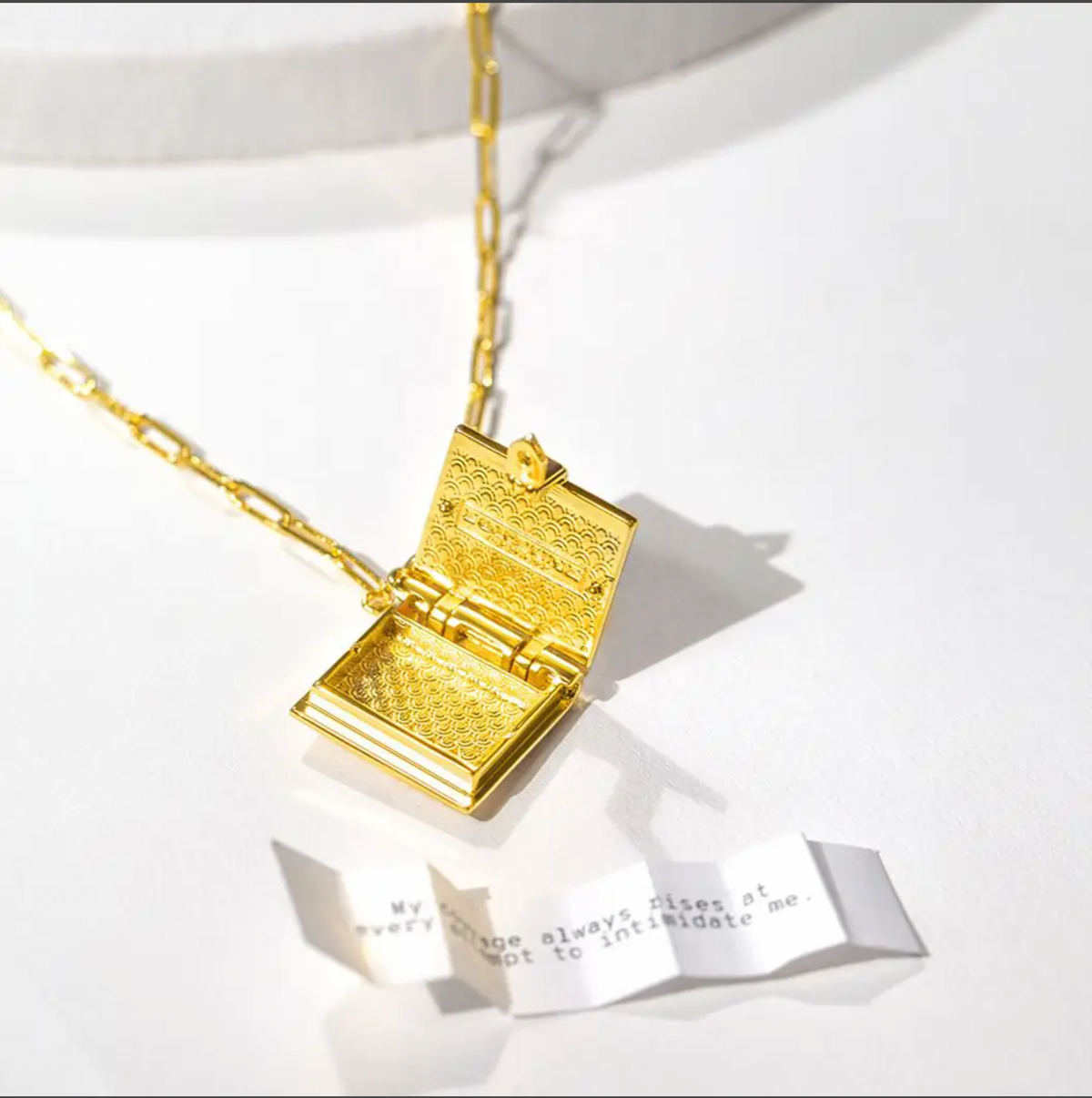 Book Locket Necklace (Magenta)