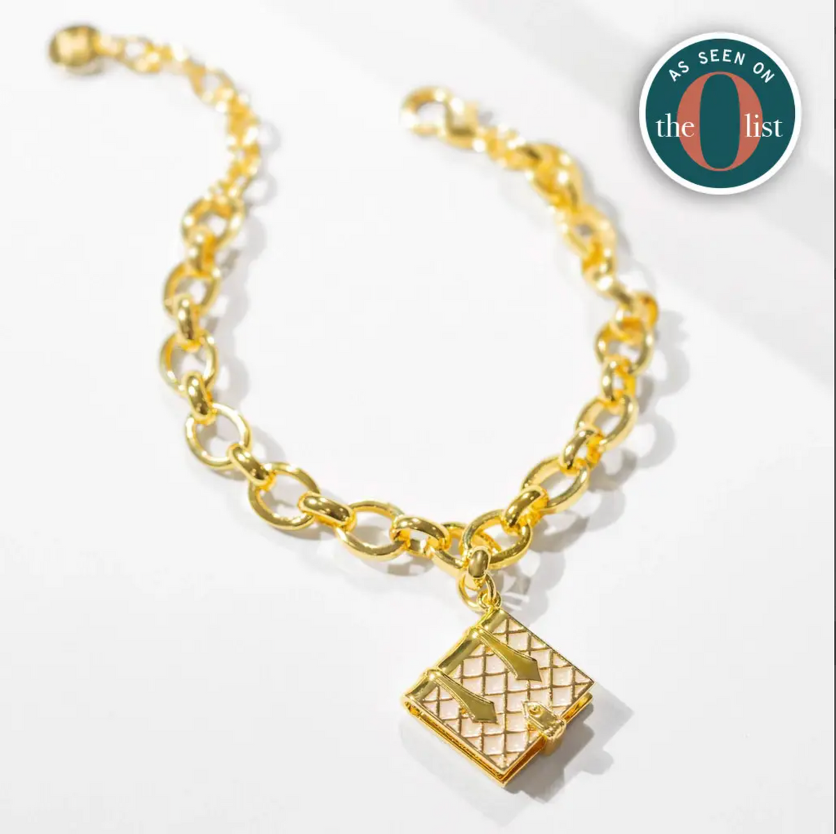 Book Charm Bracelet (Mother of Pearl)