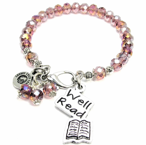 Well Read With Book Splash Of Color Crystal Bracelet